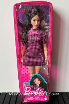 Mattel - Barbie - Fashionistas #188 - Pink & Black Checkered Dress - Curvy - кукла